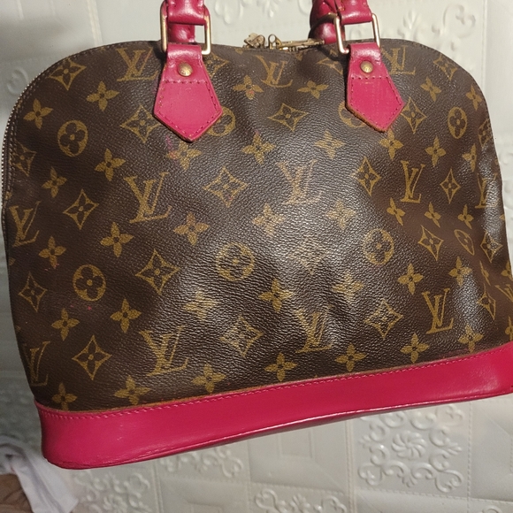Louis Vuitton Monogram Alma PM Pink Magenta 2 way Bag Authentic Vintage Custom - Picture 5 of 14